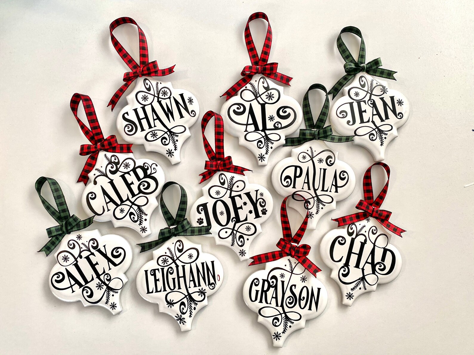 Christmas Ornament Custom Family Name Personalized Etsy