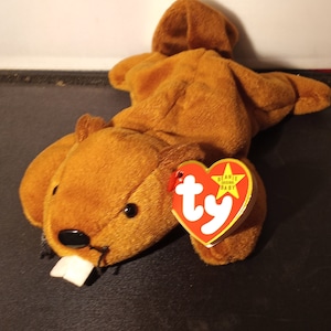 Vintage 1995 Ty Beanie Baby Bucky The Beaver Retired PVC Pellets and  Errors