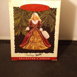 Vintage 1996 Hallmark Keepsake Ornament &quot;Holiday BARBIE&quot; Handcrafted Christmas Ornament NIB NRFB