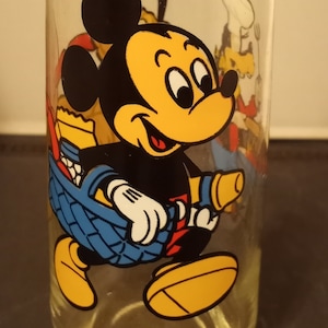 Vintage 1978  Pepsi Walt Disney Collector Series Glass-Mickey mouse and Pluto and Goofy