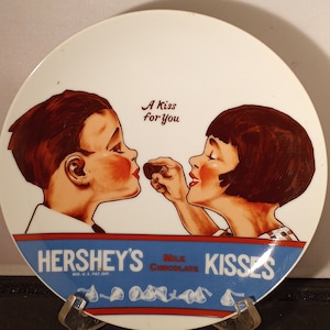 Vintage 1979 Hershey&#39;s Kisses &quot;A Kiss for You&quot; 7 3/4 Plate Shafford Japan