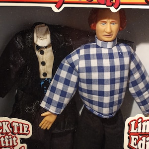 Vintage 1997 &quot;The Three Stooges&quot; LARRY Black Tie Outfit included Figure  The Nostalgic Series Numbered Limited series NIB NRFB