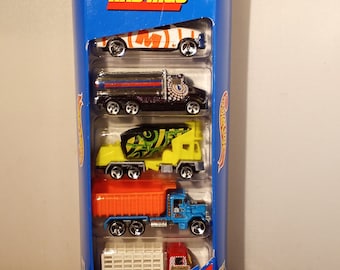 Vintage 1997 Hot Wheels &quot;Rad Rigs&quot; 5 Car Gift Pack #18832 NIB NRFB