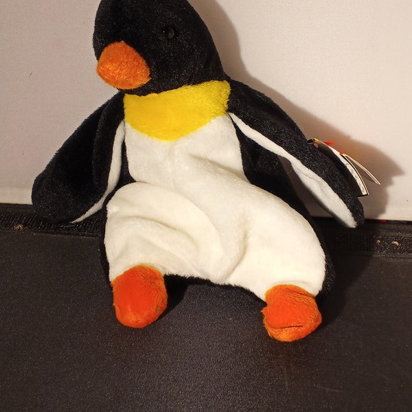 Vintage 1995 TY Beanie Baby Waddle the Penguin Tag errors with PVC Pellets