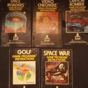 Vintage Original Atari 2600 (Negro) Manual solamente Lote de 5