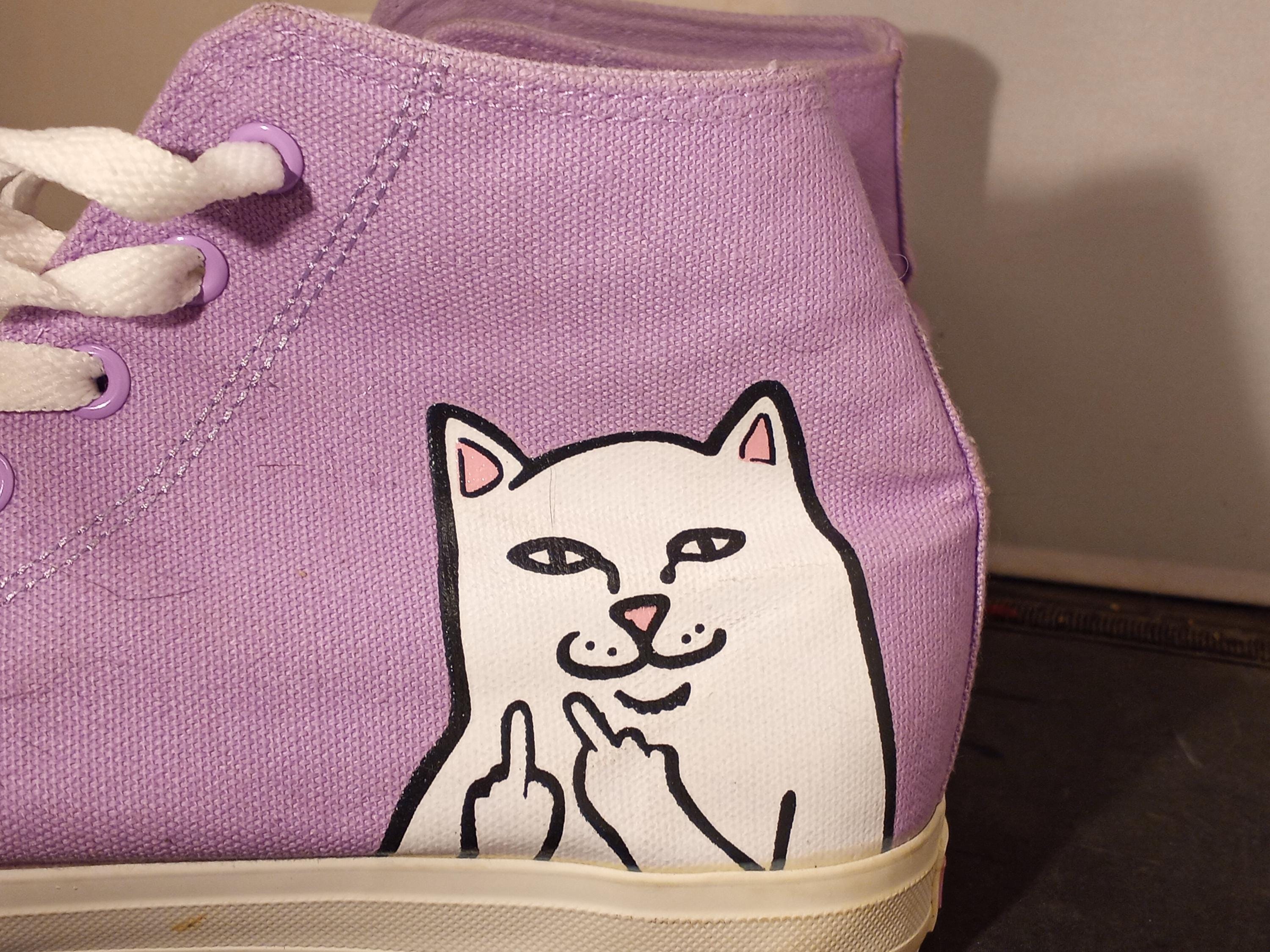 SIZE 12 Ripndip High Top Sneakers Lord Nermal Cat Shoes Lavender