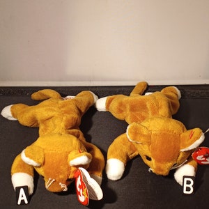 RARE 1993 Ty beanie baby collection of &quot; NIP &quot; 2 Different versions with ALL the errors/Features between them