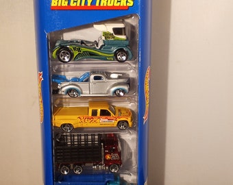 Vintage 1998 Hot Wheels &quot;Big City Trucks&quot; 5 Car Gift Pack #25364 NIB NRFB