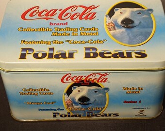 Vintage 1996 Coca-Cola Serie Eins Eisbären Sammelkarten Metallkarten COA