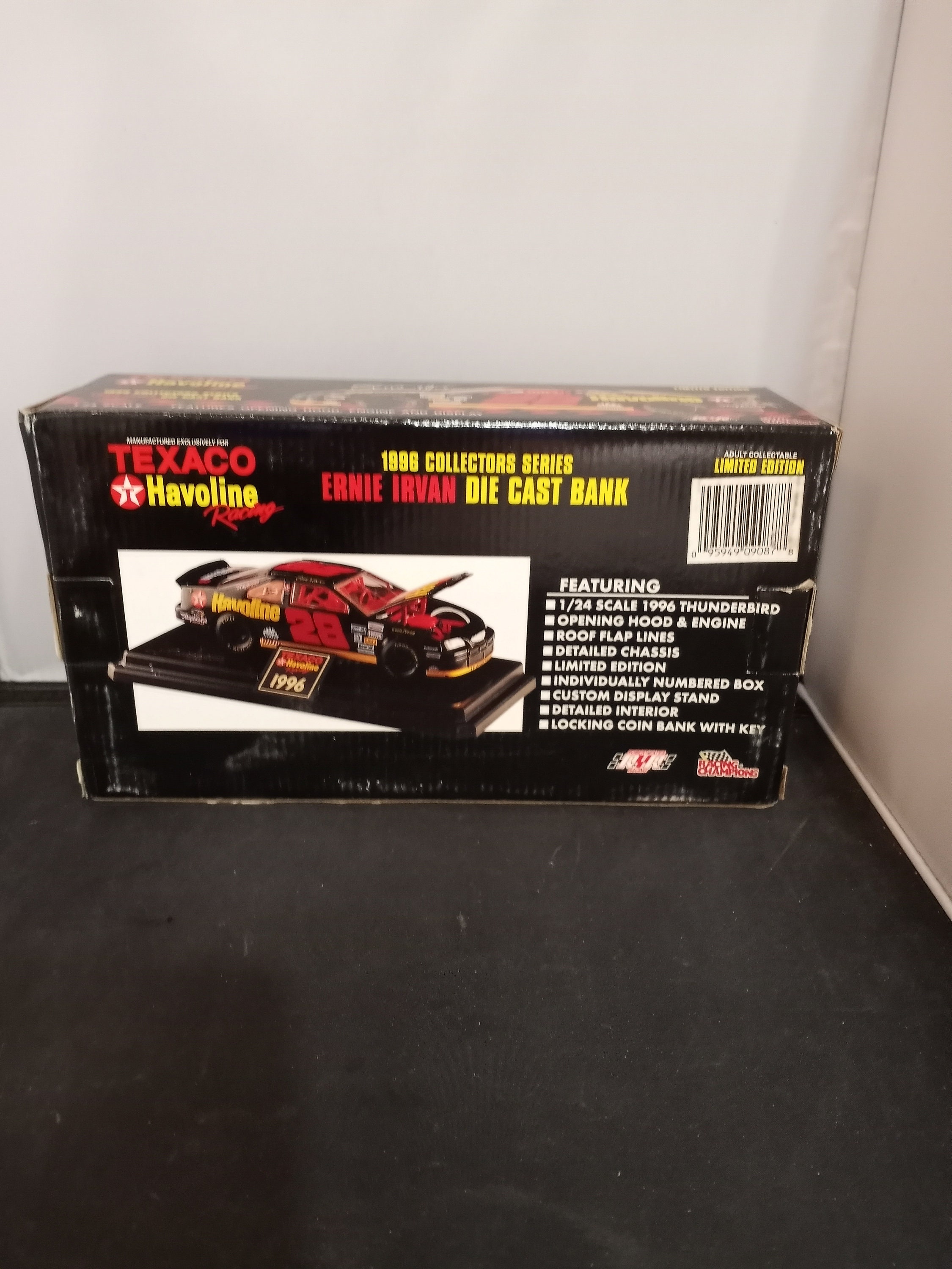 Vintage 1996 Ernie Irvan Texaco Die Cast Bank, Limited Edition NIB