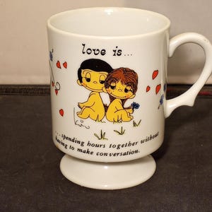 Vintage 1972 Love Is…spending hours together without having to make conversation By LA Times Artist Kim Casali 1972 coffee Mug