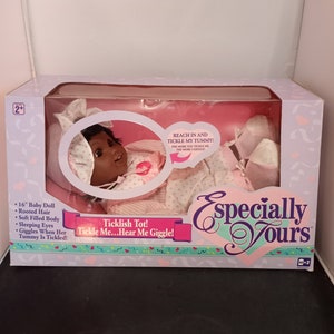 Vintage 1994 Geoffrey African American  16&quot; Especially Yours Ticklish Tot Doll NIB NRFB