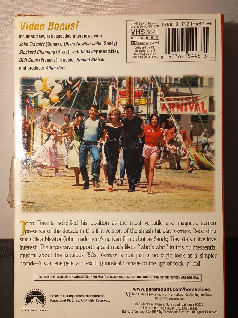 Grease 20th Anniversary Edition VHS With Script and Soundtrack Etsy