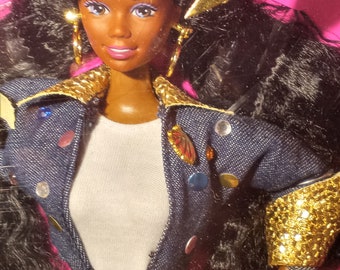 Vintage 1995 Barbie Super Talk Afro-Amerikaanse pop Mattel# 12379 NIB NRFB