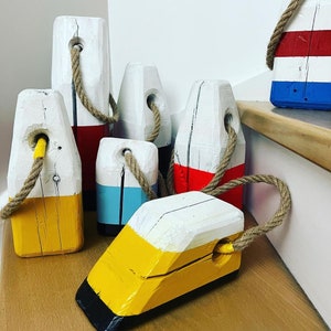 Decorative nautical floating wooden buoys "Customizable"
