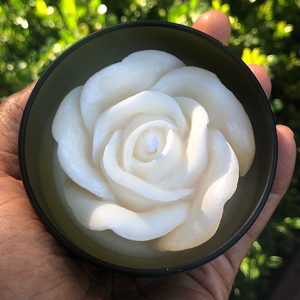 Organic Rose Flower Candle | Summer Candle|New Year Candle | Rose Candle| Love Candle Valentine Candle | Mothers Day Candle | Spring Candle