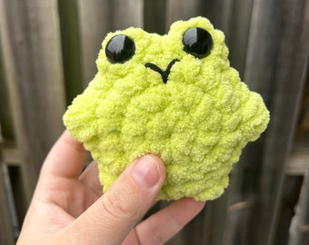 Lime Green Frog Crochet Amigurumi Plush