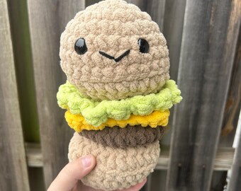 Very Tall Burger Crochet Amigurumi Plush