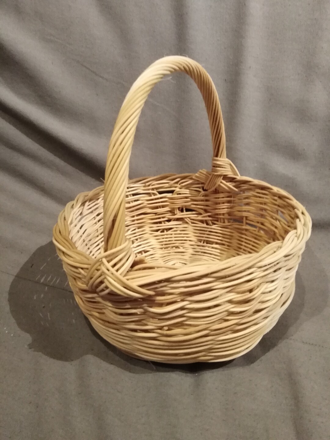 White Rattan Basket Etsy