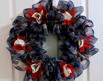 Red white and blue wreath