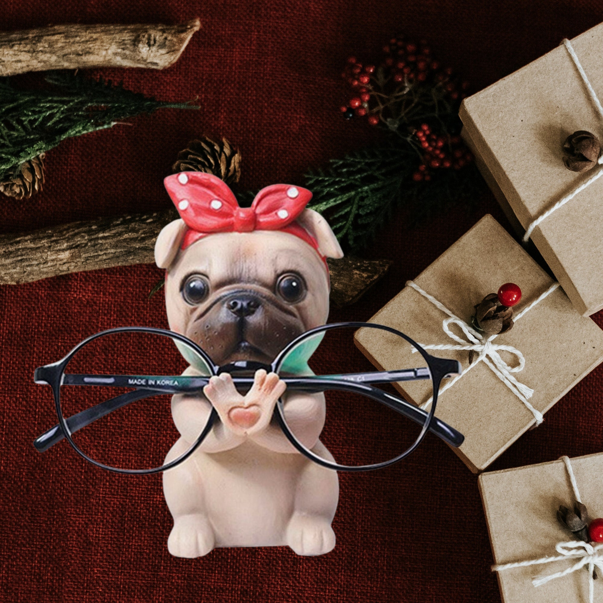 statuette Carlins, Pugs, Porte Bijoux, Porte Lunettes, Accessoires Carlins