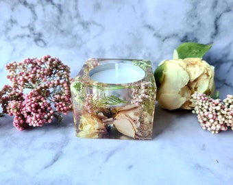 Your flowers preserved for eternity. Bouquet/bridal bouquet in resin/epoxy resin keepsake, keepsake, tea light holder