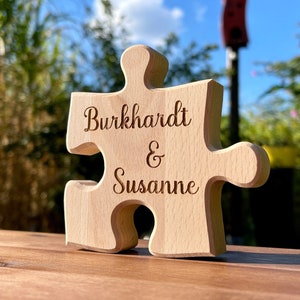 Personalized Wooden Wedding Gift Puzzle Piece