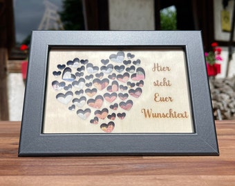 Geldgeschenk Bilderrahmen für Hochzeit personalisiert