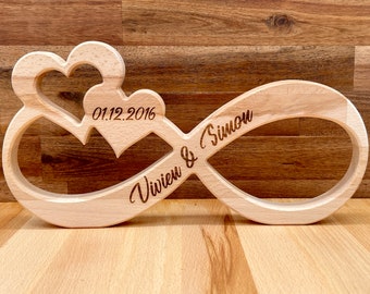 Unendlichkeitszeichen Infinity Endlosschleife Hochzeit Jahrestag Verlobung Valentinstag personalisiert