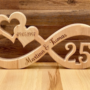 Unendlichkeitszeichen Infinity Endlosschleife Silberhochzeit Geschenk personalisiert