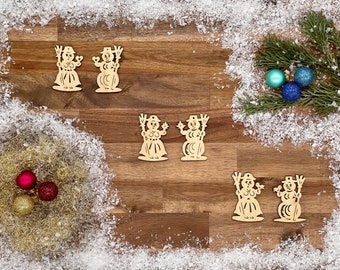 Baumschmuck Baumanhänger Christbaumanhänger Holz Schneemänner Weihnachten