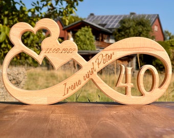 Unendlichkeitszeichen Infinity Endlosschleife Rubinhochzeit Geschenk personalisiert