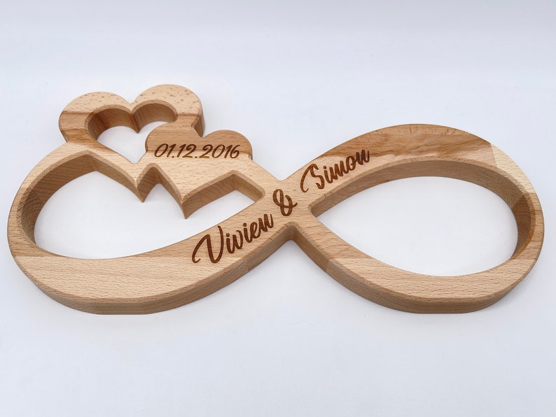 Unendlichkeitszeichen Infinity Endlosschleife Hochzeit Jahrestag Verlobung Valentinstag personalisiert Bild 2