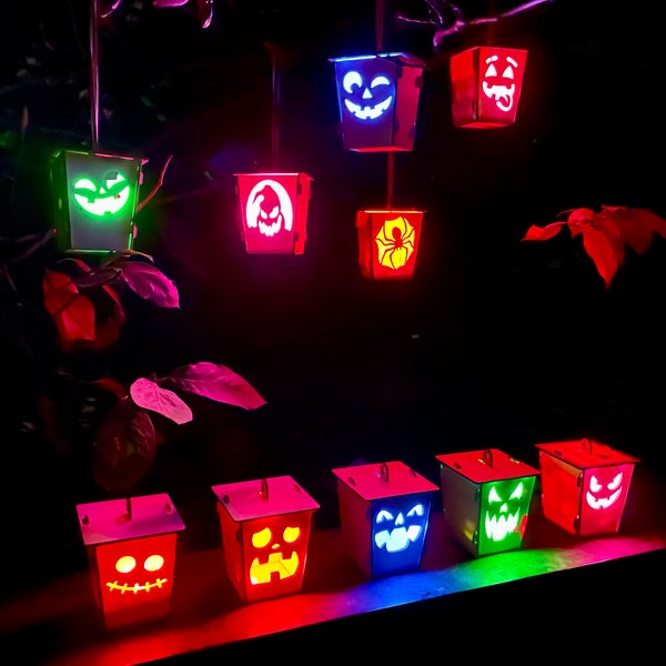 Halloween Deko Laterne Windlicht Holz