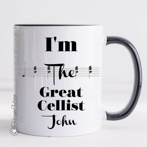 Tasse personnalisée de violoncelliste, tasse de violoncelliste, cadeau drôle de violoncelliste, tasse de café de violoncelliste, cadeau d&#39;amoureux de violoncelle, cadeau de violoncelle, cadeau de professeur de violoncelle, tasse de joueur de violoncelle