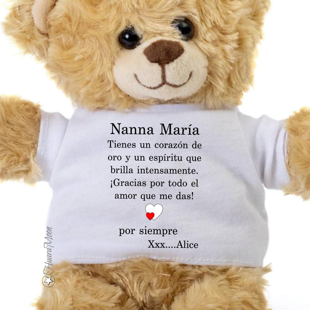 Personalized Spanish Grandma Teddy Bear, Mom's Day, Gift to Nanny, Love ...