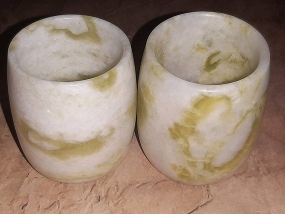 Gorgeous Natural Green Jade Cups US Seller - Etsy