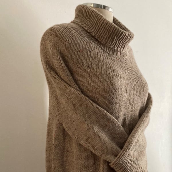 Sweater NINE - PDF Digital Knitting pattern Ladies Womens Unisex Turtleneck Collar Jumper Sweater Circular Yoke, seamless, top down knitwear