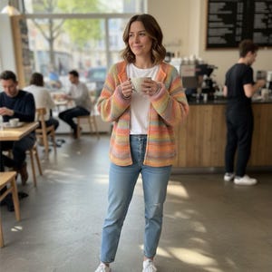 Aran Knit Cardigan Pattern: Seamless Raglan, Beginner Friendly (PDF Download) - English only