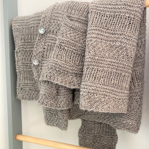 Cardigan EIGHT - PDF Pattern Ladies Womens Knitted digital download textured knitwear DK yarn buttoned pockets rib texture seamless top down