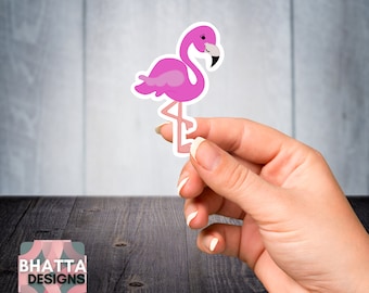 Waterproof  - Pink Flamingo| Pro-Grade Print Quality | Vinyl Sticker | Use On Tumblers / Phones / Cases / Laptops / Tablets / Planners