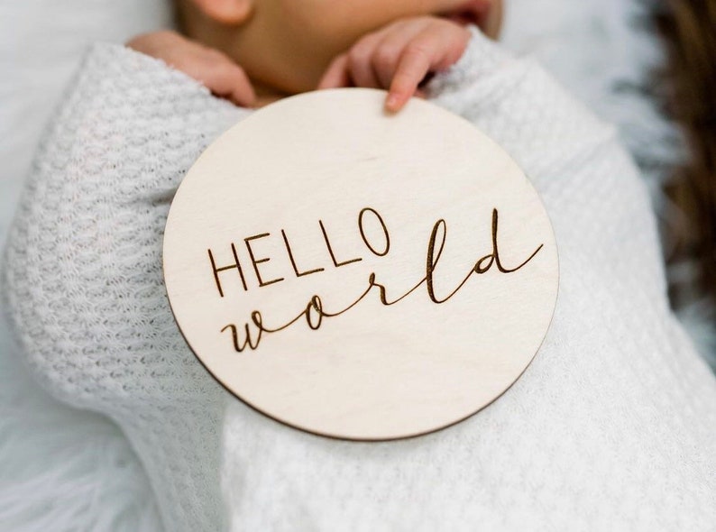 Hello world sign hello world hello baby announcement welcome baby Baby girl gift personalized baby boy gift baby gift image 1