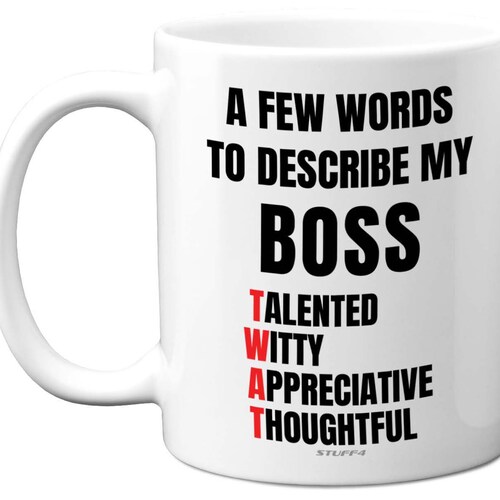 Funny Secret Santa Gifts A Few Words to Describe My Boss Mug - Etsy Finland Funny Secret Santa Gifts A Few Words to Describe My Boss Mug - Etsy Finland