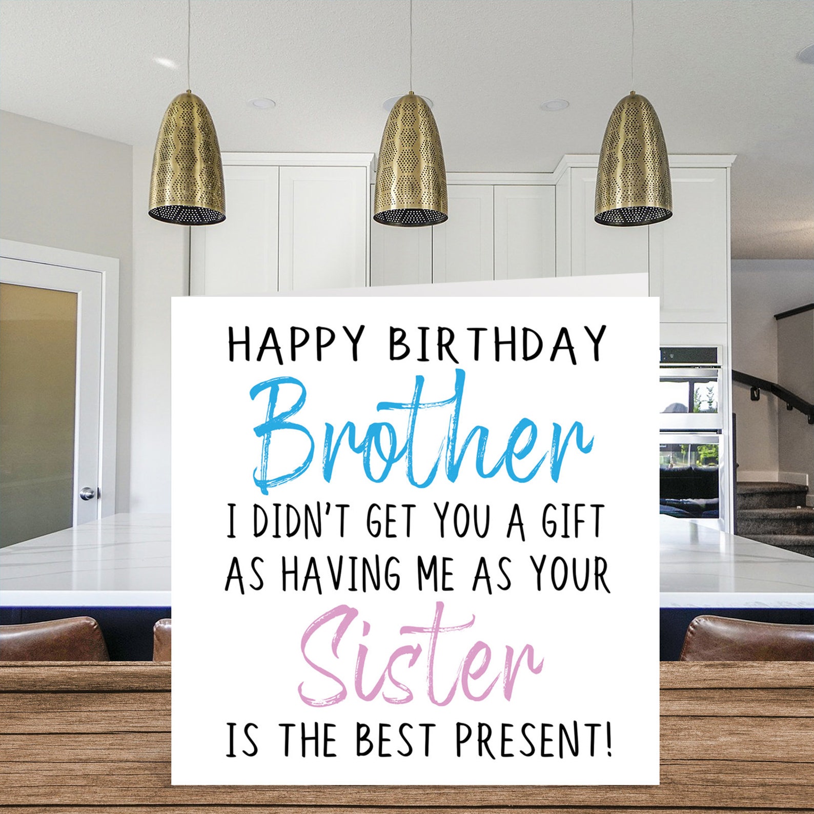 Funny Birthday Cards Brother From Sister Brother No Gift Birthday Card