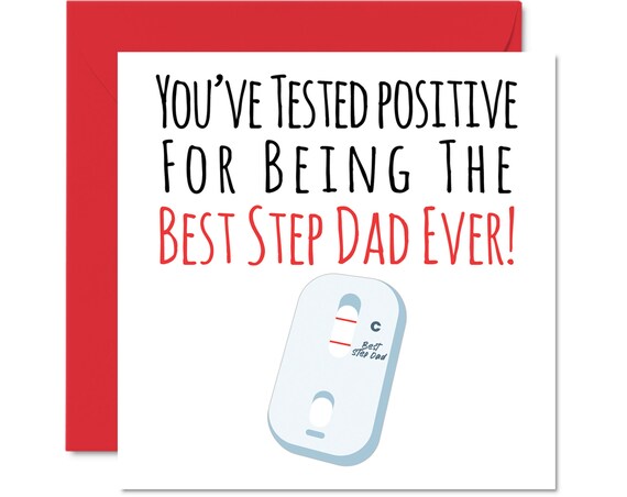 Funny Fathers Day Cards Positive Best Step Dad Ever Joke Happy | Etsy