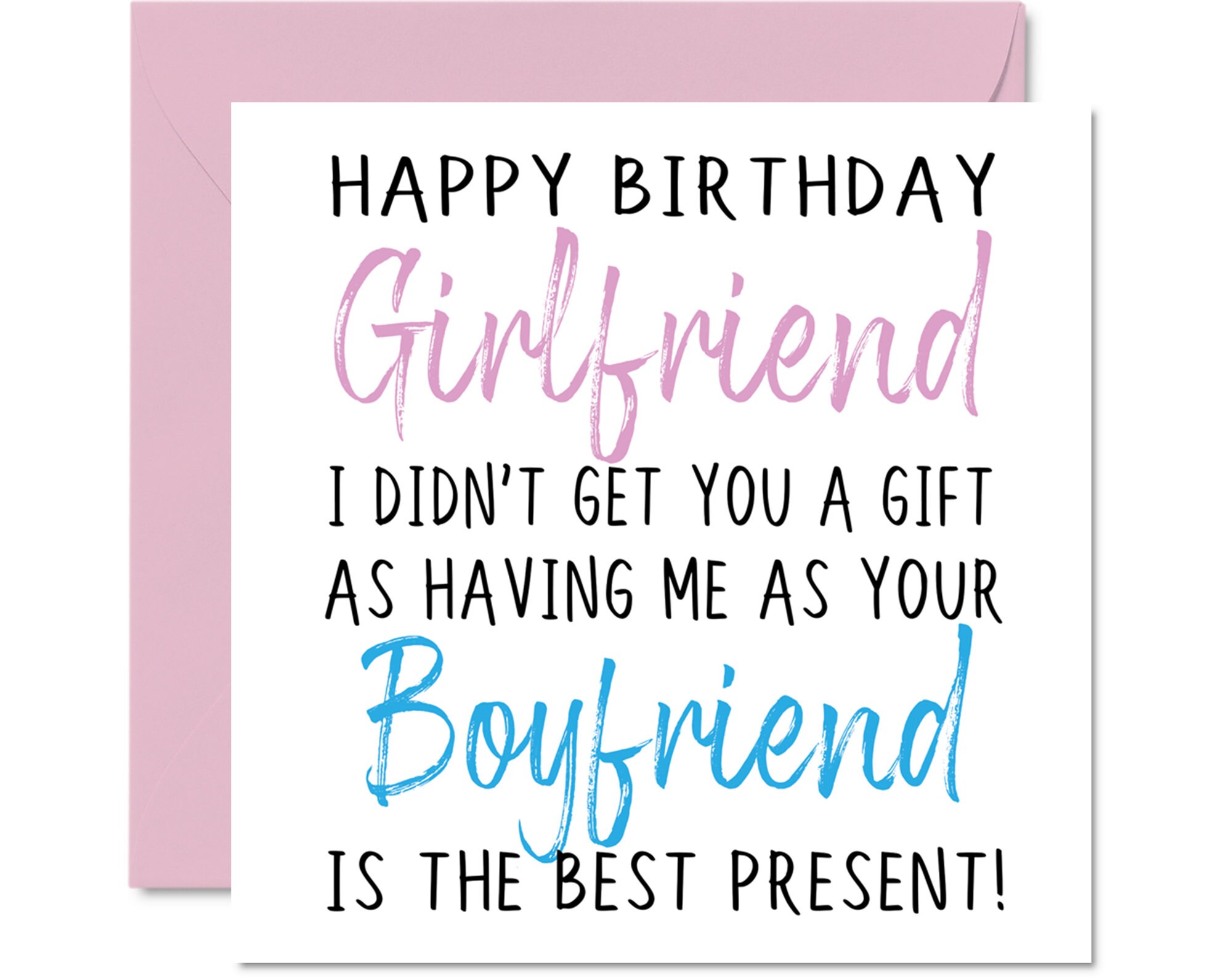 Funny Birthday Cards Girlfriend Girlfriend No Gift Etsy