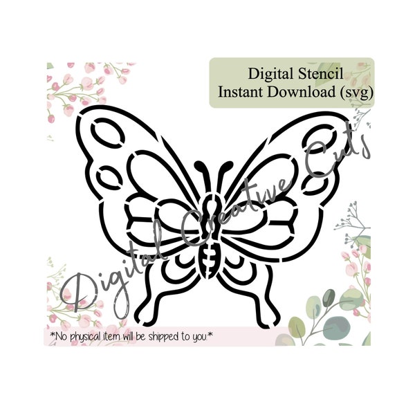 Butterfly PYO cookie stencil Digital download SVG cutting file Personal use only.