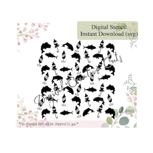 Fishing background pattern cookie stencil Digital download SVG cutting file Personal use only.
