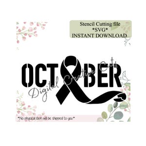 Breast cancer Awareness October cookie stencil Digital download SVG cutting file Personal use only.