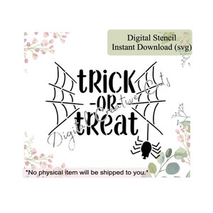 Halloween trick or treat cookie stencil Digital instant download SVG file Personal use only.